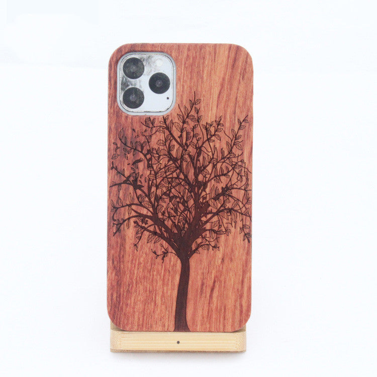 Couverture de protection en bois de bambou embossé Apple 12 Rosewood Coque de téléphone mobile 12promax Lumière A