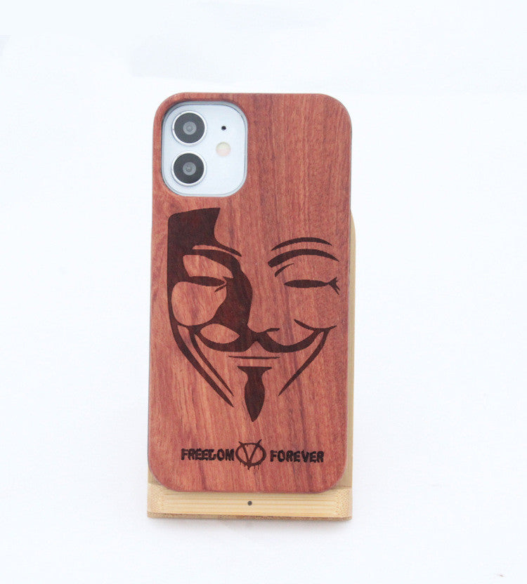 Couverture de protection en bois de bambou embossé Apple 12 Rosewood Coque de téléphone mobile 12promax Lumière A