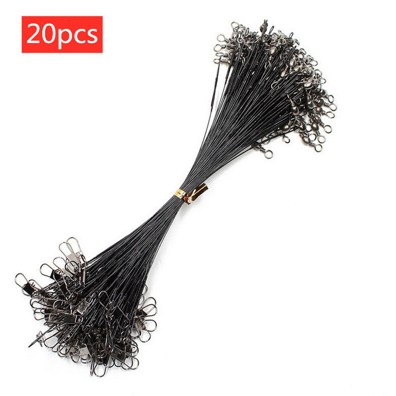 20PCS Anti Bite Steel ligne de pêche acier fil Leader avec pivotant accessoire de pêche plomb Co