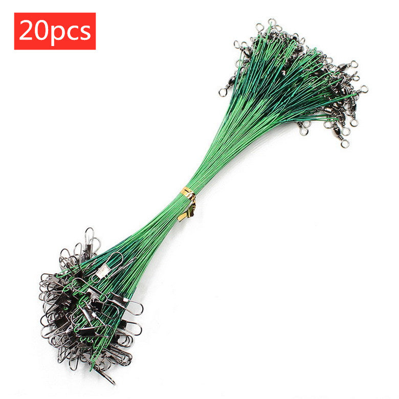 20PCS Anti Bite Steel ligne de pêche acier fil Leader avec pivotant accessoire de pêche plomb Co