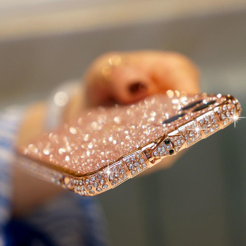 Cas de téléphone portable pour femmes avec diamants et boîtier diamant de luxe
