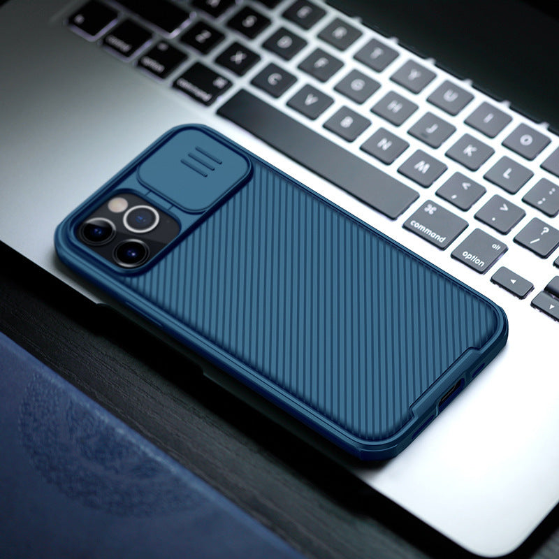 Convient pour miroir noir couverture coulissante Gants anti-drop mobile téléphone Case