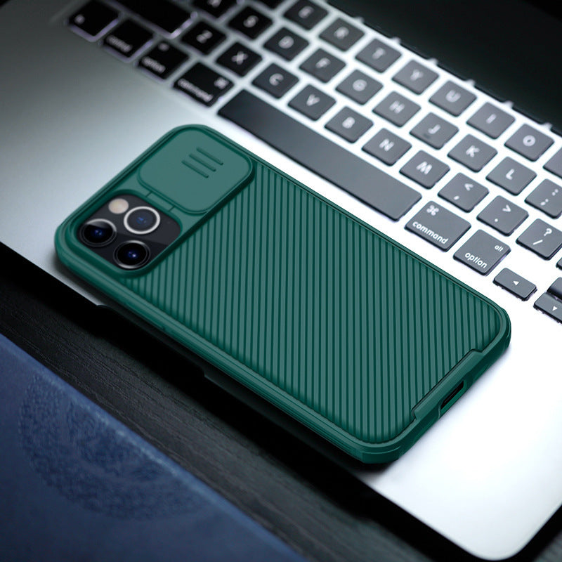 Convient pour miroir noir couverture coulissante Gants anti-drop mobile téléphone Case