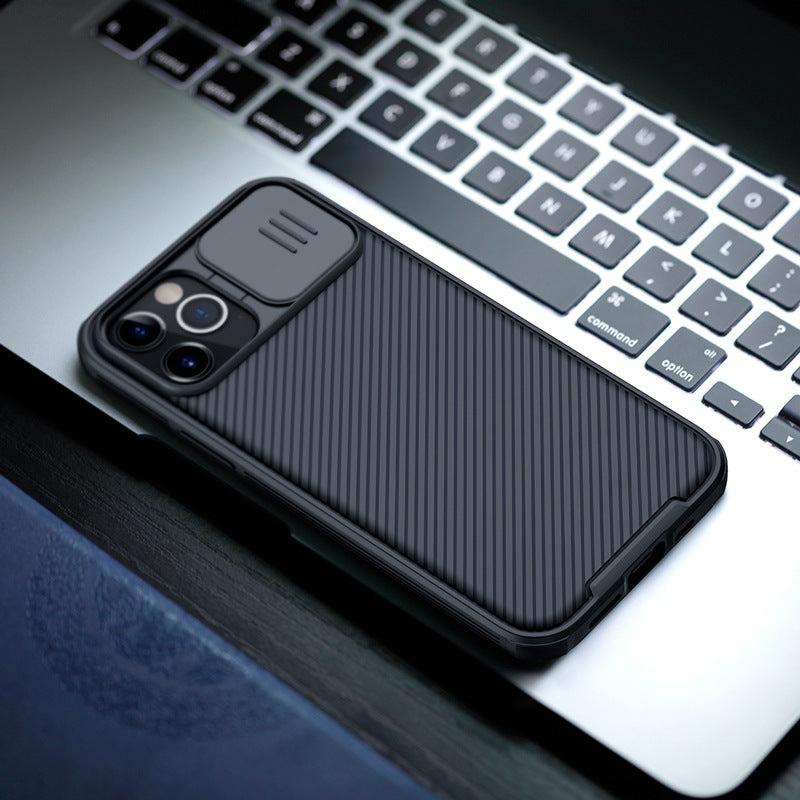 Convient pour miroir noir couverture coulissante Gants anti-drop mobile téléphone Case