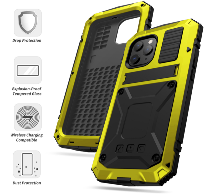 Téléphone mobile Shell Metal tout compris avec support anti-goutte
