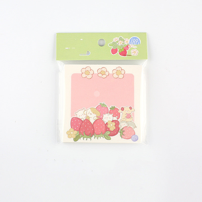 MINKYS Kawaii 100 feuilles Mémo de fraise de lait mignon Note quotidienne