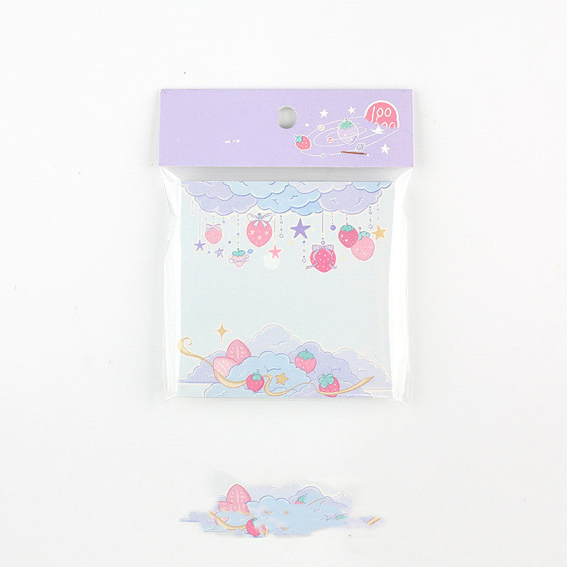MINKYS Kawaii 100 feuilles Mémo de fraise de lait mignon Note quotidienne