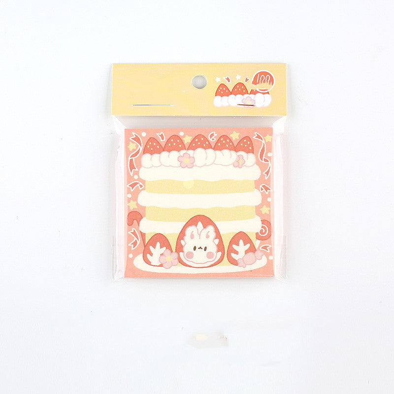 MINKYS Kawaii 100 feuilles Mémo de fraise de lait mignon Note quotidienne
