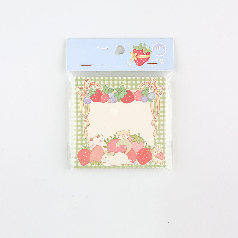 MINKYS Kawaii 100 feuilles Mémo de fraise de lait mignon Note quotidienne