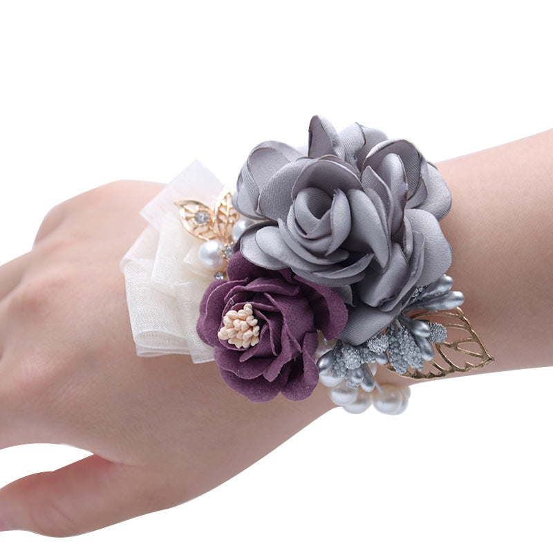 Décoration de mariage Flower Korean Mariée Souvenir Demoiselle d'honneur Wrist Flower Heress Hairpin