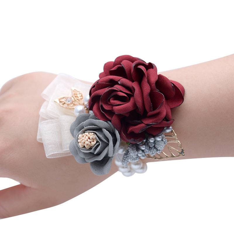 Décoration de mariage Flower Korean Mariée Souvenir Demoiselle d'honneur Wrist Flower Heress Hairpin