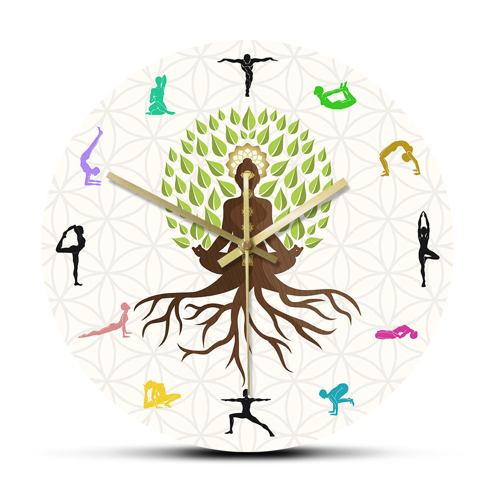 Yoga Action Personnalité Horloge Murale Horloge