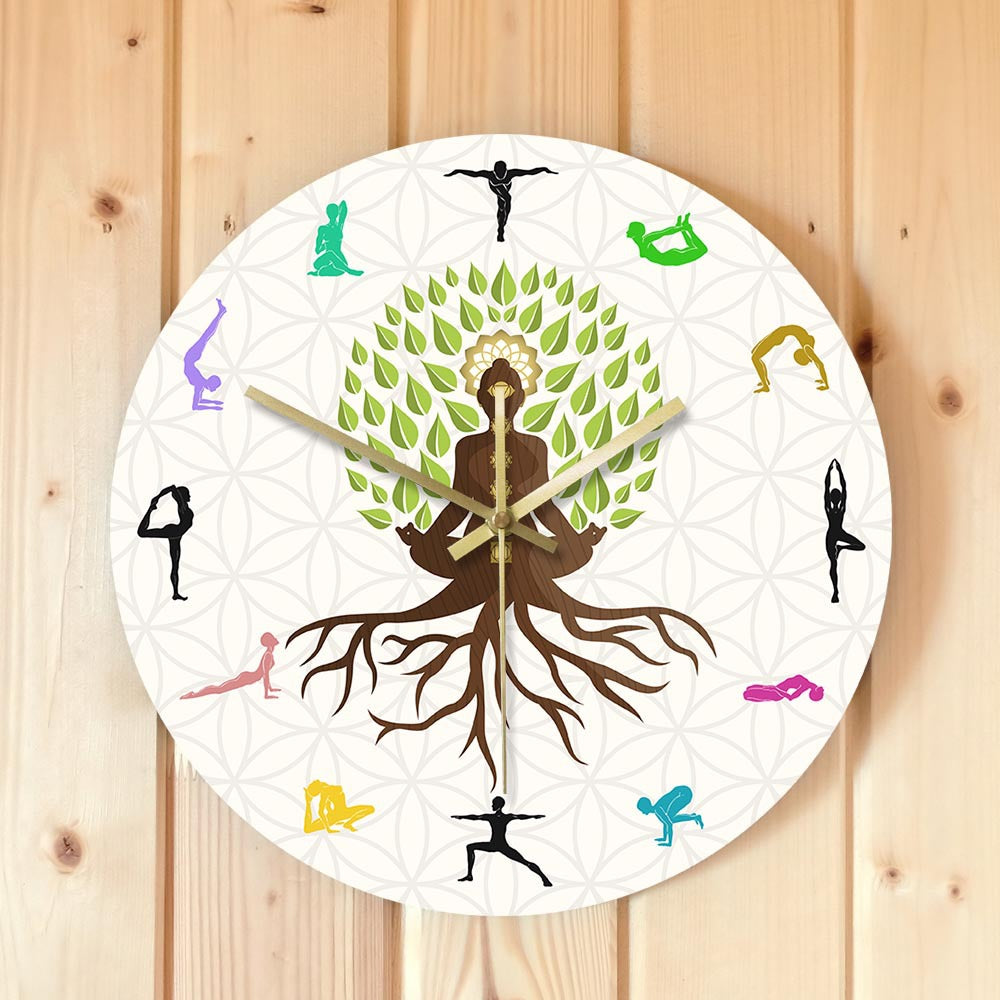 Yoga Action Personnalité Horloge Murale Horloge