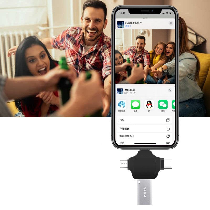 Convient pour Apple type-c Android trois-en-un adaptateur connecteur U disque USB convertisseur