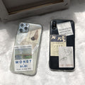 Rétro Petite carte Diy combiné boîtier de téléphone mobile transparent
