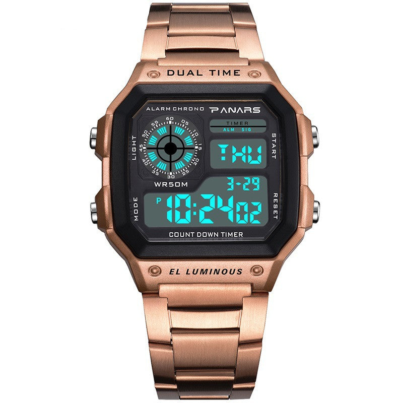 Imperméable Multifonctionnel Imperméable Sports Watch Square Fashion Electronic Watch