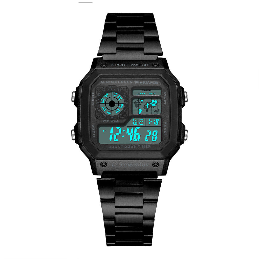 Imperméable Multifonctionnel Imperméable Sports Watch Square Fashion Electronic Watch