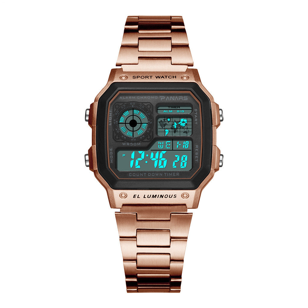 Imperméable Multifonctionnel Imperméable Sports Watch Square Fashion Electronic Watch