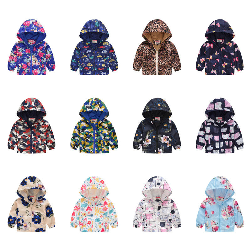 Le printemps et l'automne mince à capuche bébé mignon Zipper veste pour enfants