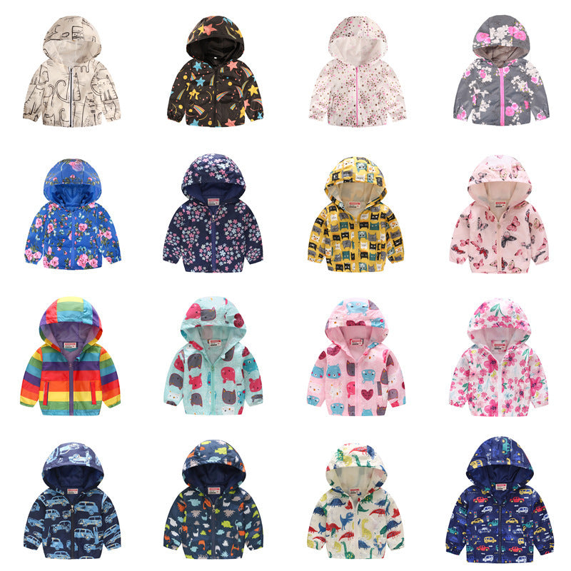 Le printemps et l'automne mince à capuche bébé mignon Zipper veste pour enfants