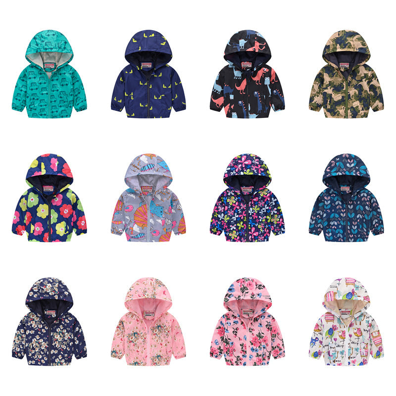 Le printemps et l'automne mince à capuche bébé mignon Zipper veste pour enfants