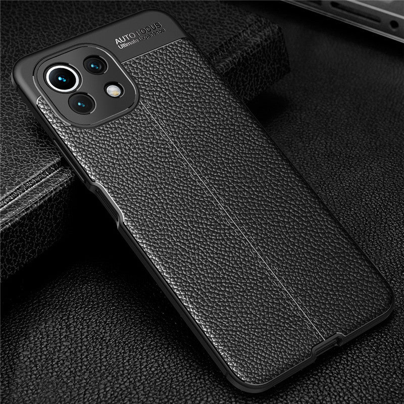 Lychee Motif en cuir Couverture de protection pour téléphone portable pour hommes