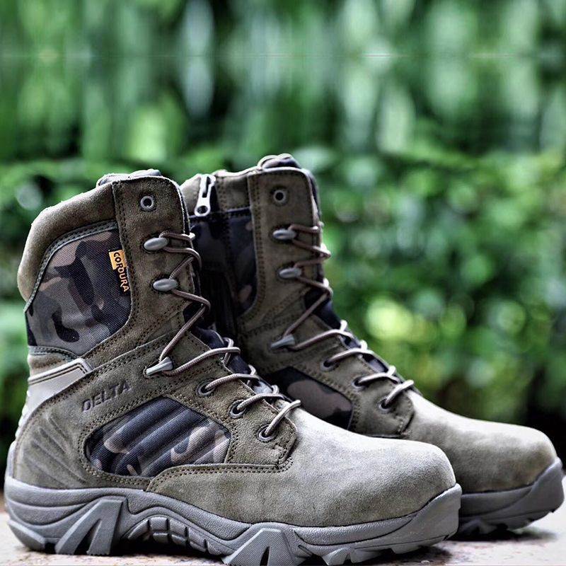 Delta High-Top Entraînement Bottes d'alpinisme Combat Bottes tactiques Forces spéciales Cowhide
