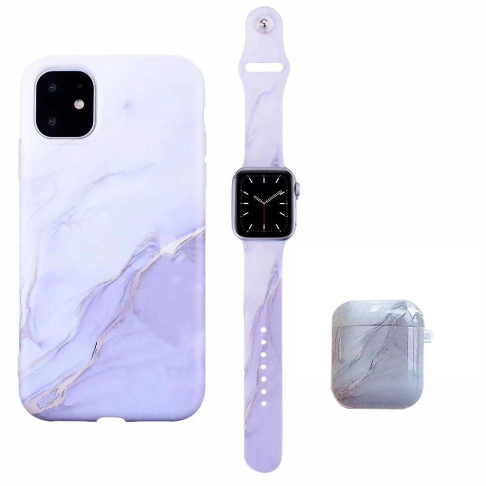 Cas d'écoute pour téléphone portable poli et sangle en marbre