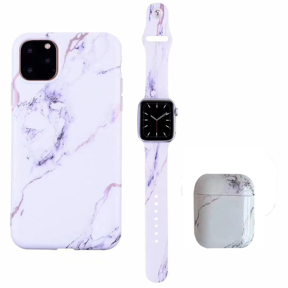 Cas d'écoute pour téléphone portable poli et sangle en marbre