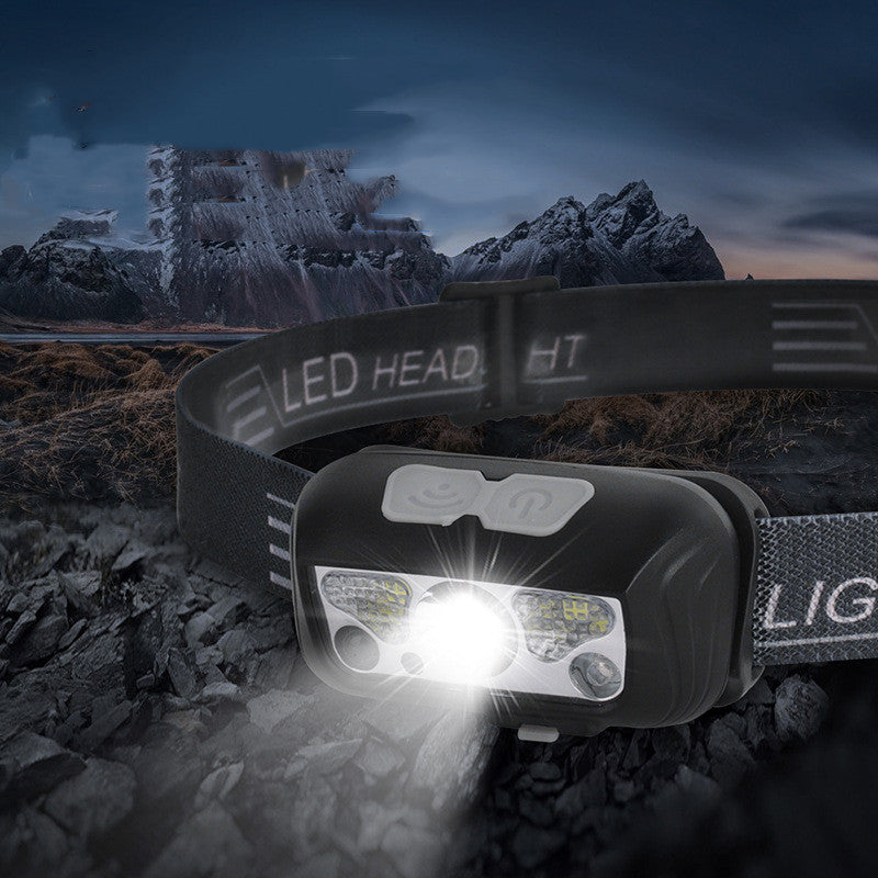 Capteur phare USB chargeant forte lumière extérieure lumière LED rouge lumière de course
