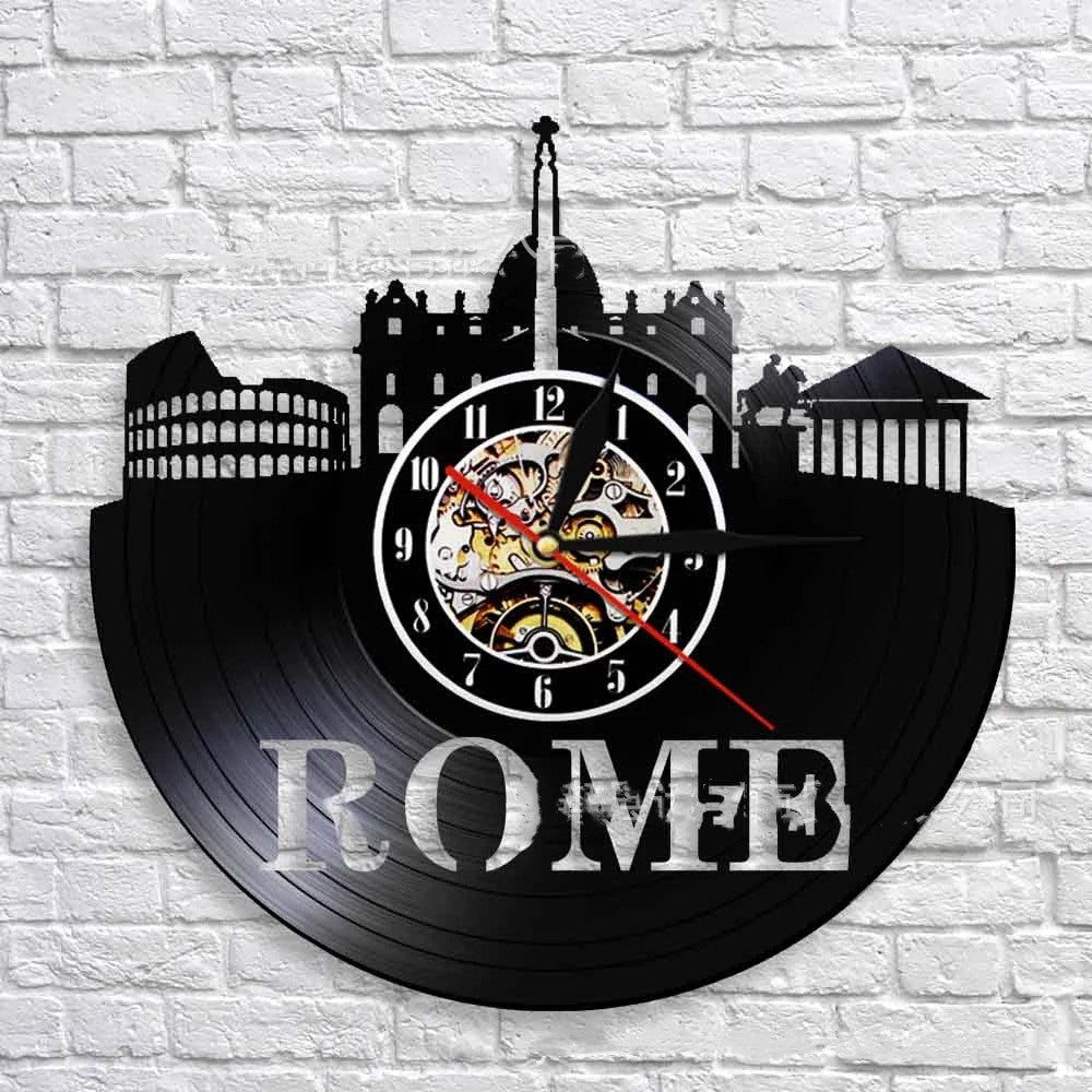 Horloge murale en vinyle vintage Craft