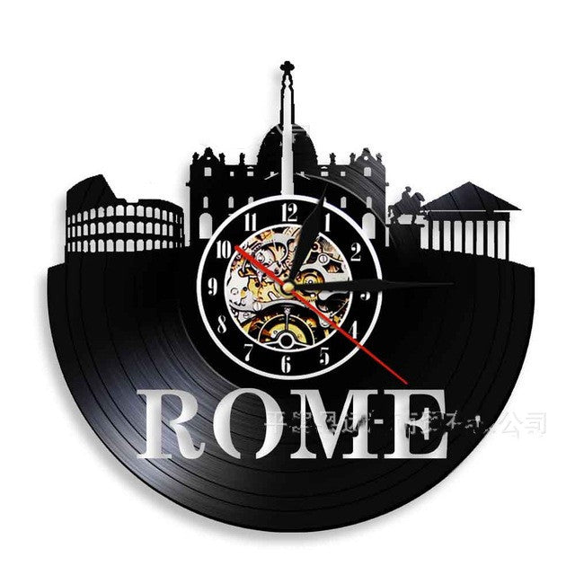 Horloge murale en vinyle vintage Craft
