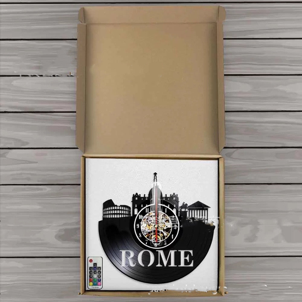 Horloge murale en vinyle vintage Craft