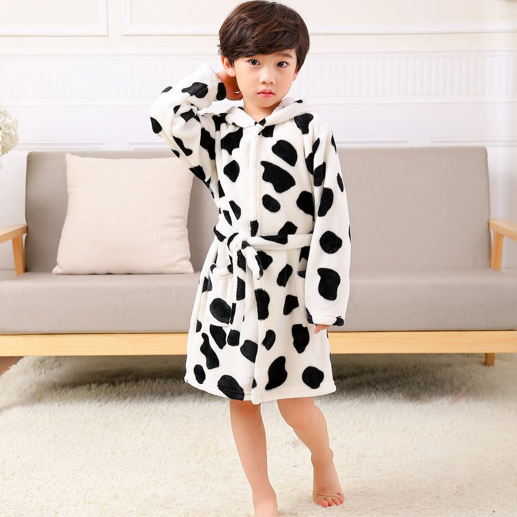 Cartoon Flannel Chemise à capuche pour enfants