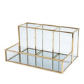 Organisateur de maquillage de verre salle de bain Cosmétiques Organisateur avec Golden
