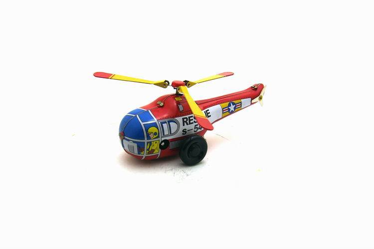 Jouet en étain rétro petit hélicoptère