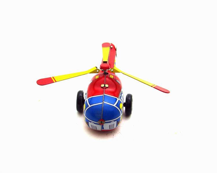 Jouet en étain rétro petit hélicoptère
