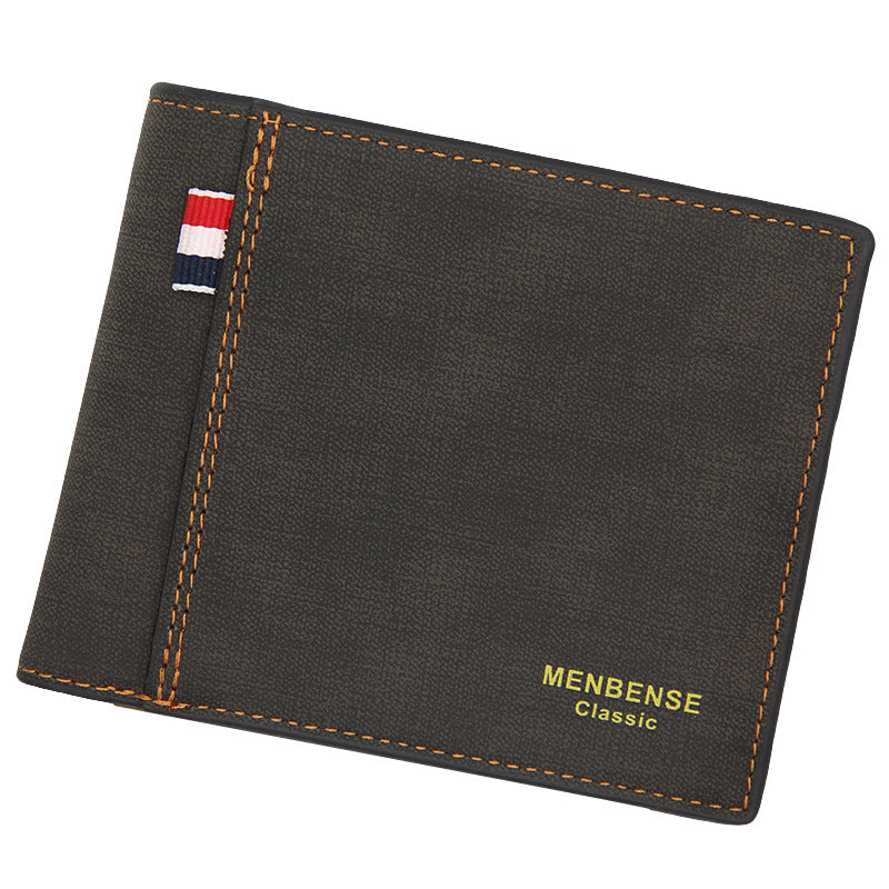 Portefeuilles Homme Short Large capacity Mode Retro Tri-fold Sac Portefeuille Homme