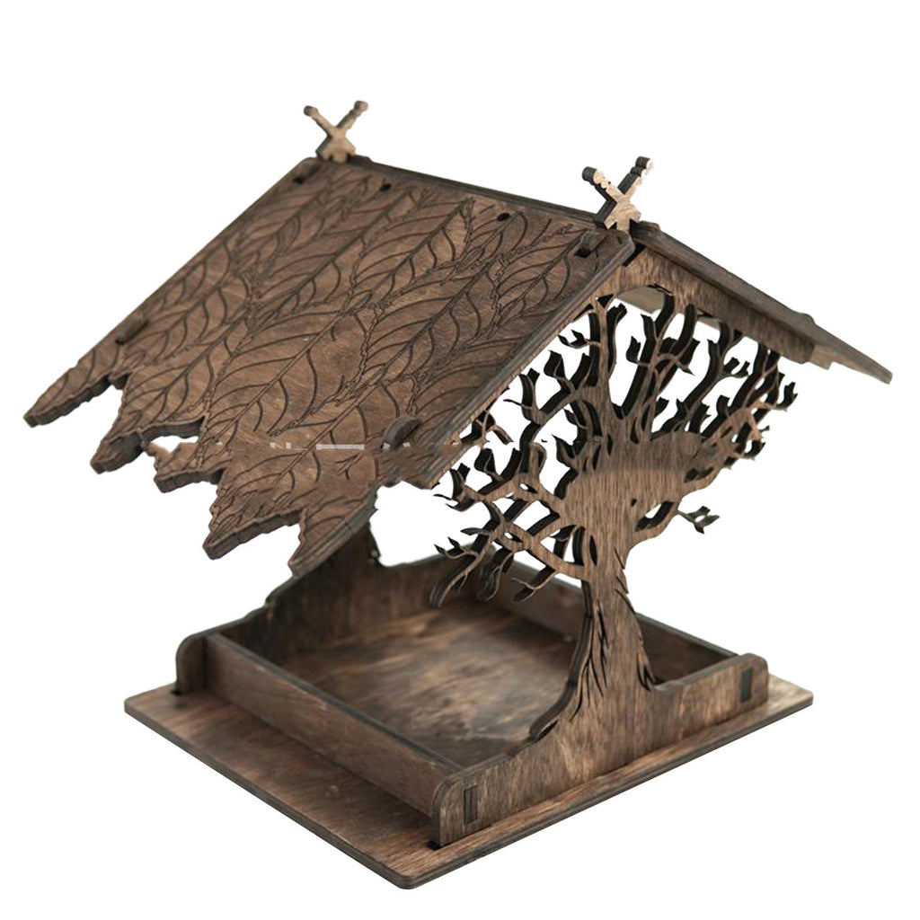Jardin en bois Jardin extérieur Bird Feeder Jardin Pendentif Décoration Feeder