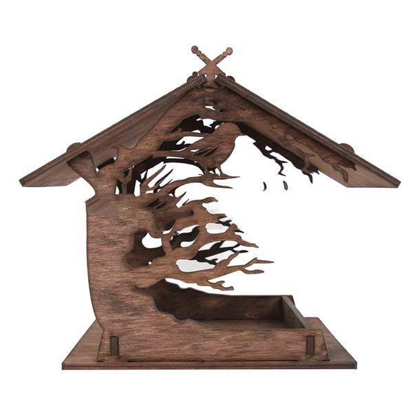 Jardin en bois Jardin extérieur Bird Feeder Jardin Pendentif Décoration Feeder