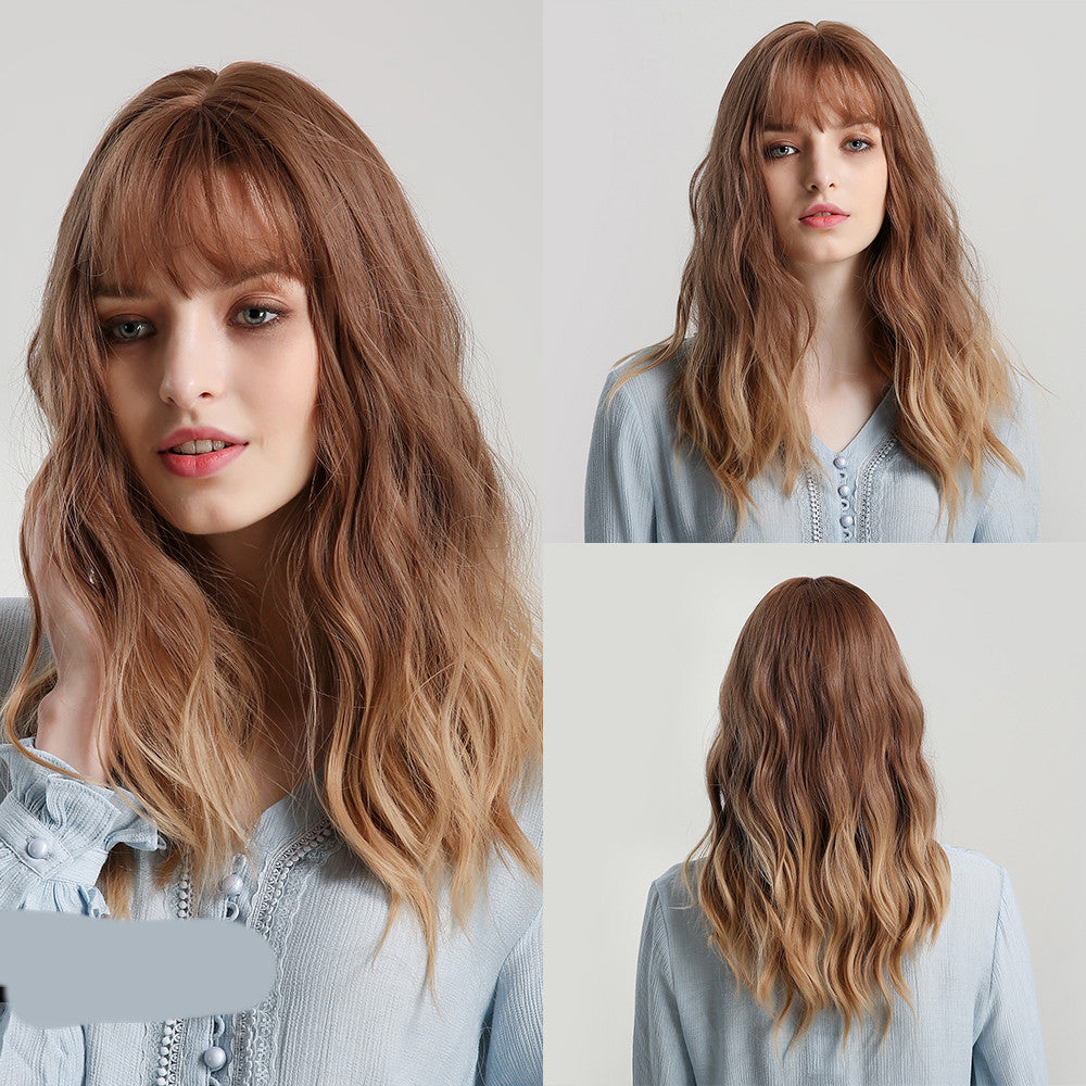 Noir Gradient Or femmes cheveux bouclés courts