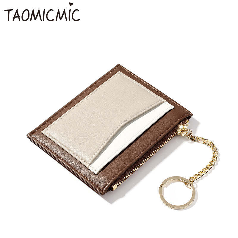 Porte-monnaie pour femmes Portefeuille Multi-Card Position Zipper Case Porte-clés Petites dames