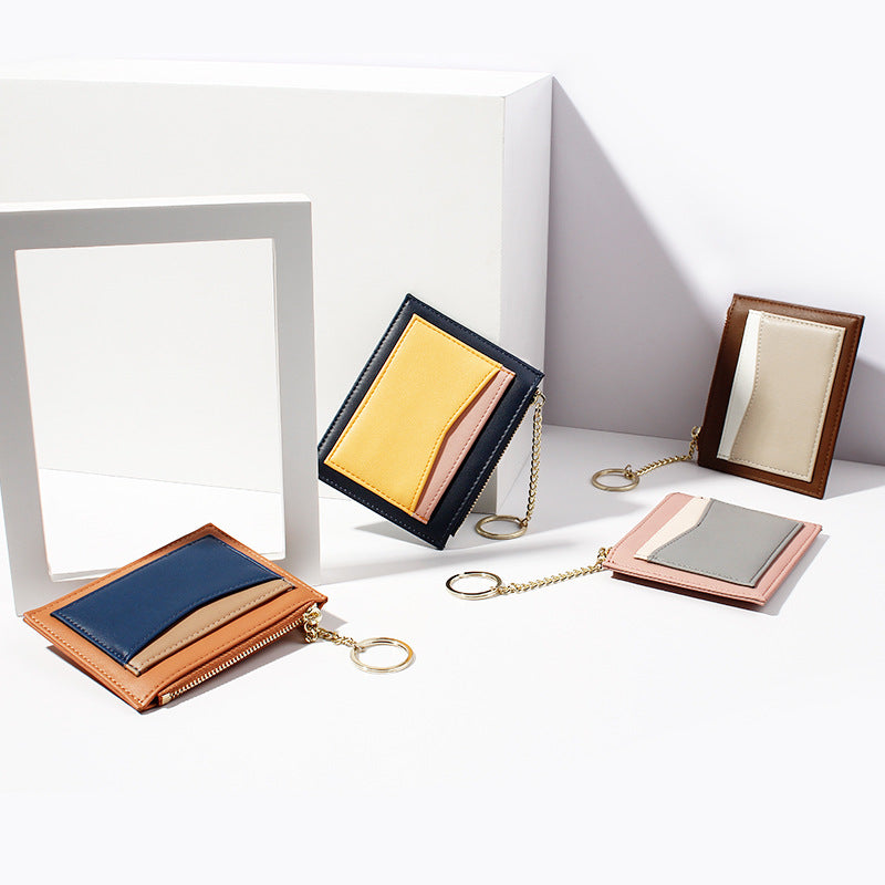 Porte-monnaie pour femmes Portefeuille Multi-Card Position Zipper Case Porte-clés Petites dames