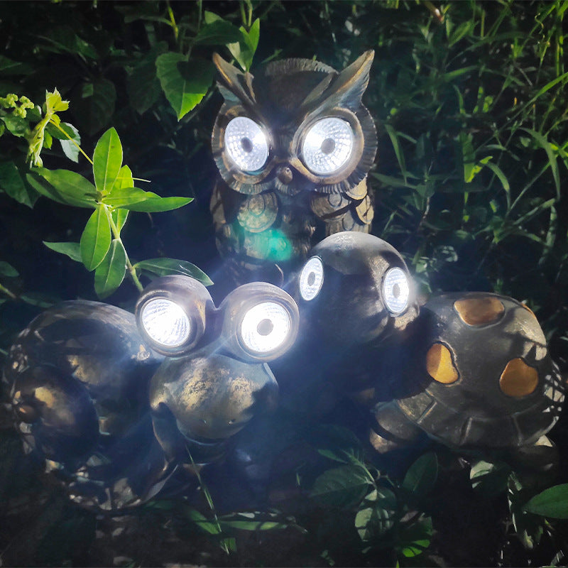 Décoration Tortue d'escargot LED de décoration de la Chouette de jardin extérieur de lumière solaire