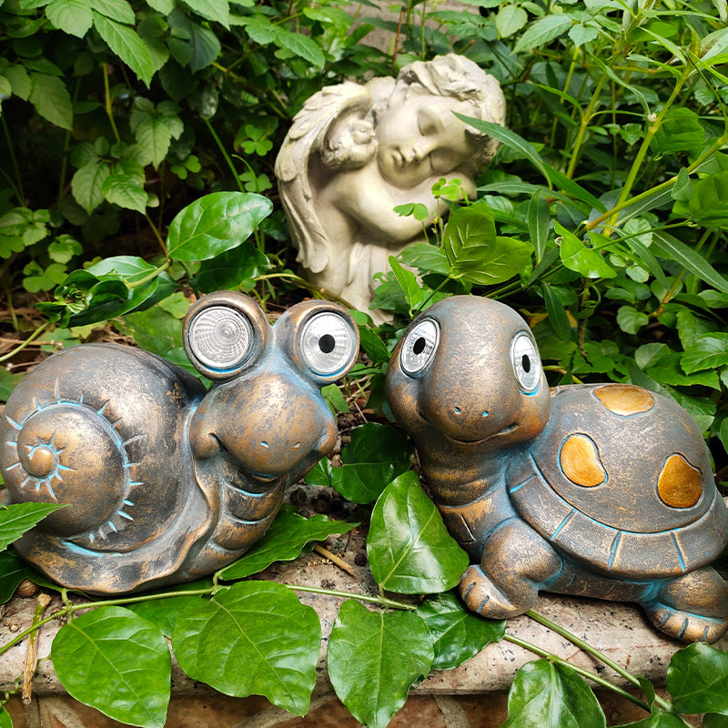 Décoration Tortue d'escargot LED de décoration de la Chouette de jardin extérieur de lumière solaire