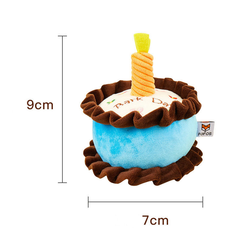 Jouet de gâteau d'anniversaire pour chaton vocal résistant aux piqûres