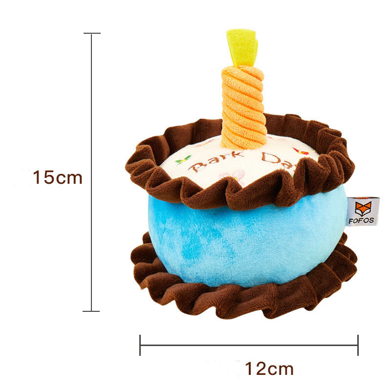 Jouet de gâteau d'anniversaire pour chaton vocal résistant aux piqûres