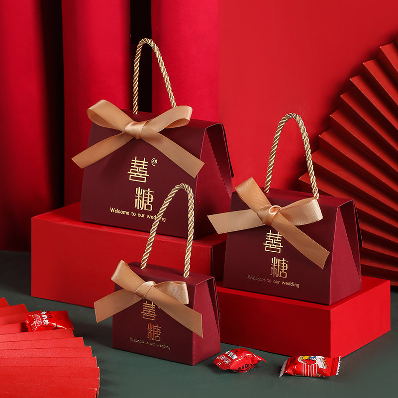 Boîte à bonbons de mariage Portable style chinois Boîte à bonbons de mariage