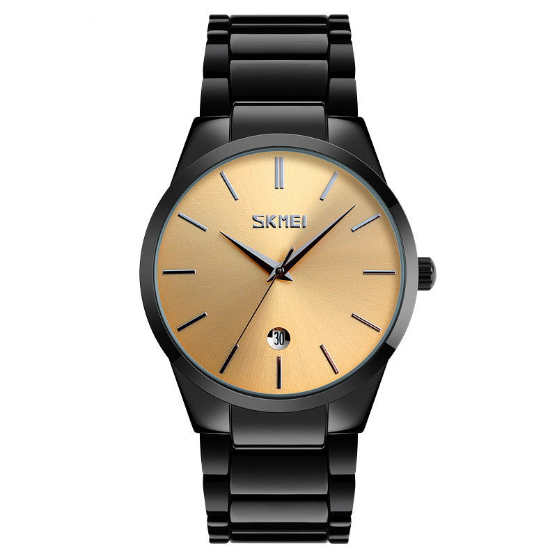 Moment Beauté Mode Homme Marque Montre Imperméable Coréen Style Trendy Steel Band Quartz W