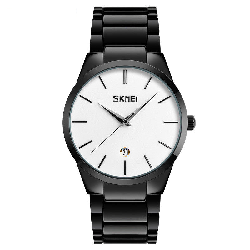 Moment Beauté Mode Homme Marque Montre Imperméable Coréen Style Trendy Steel Band Quartz W